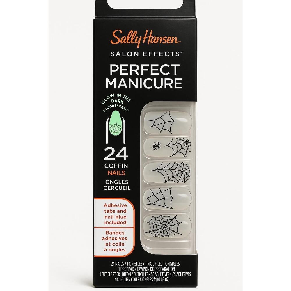 Sally Hansen Perfect Manicure Halloween Nails in Spyder-light